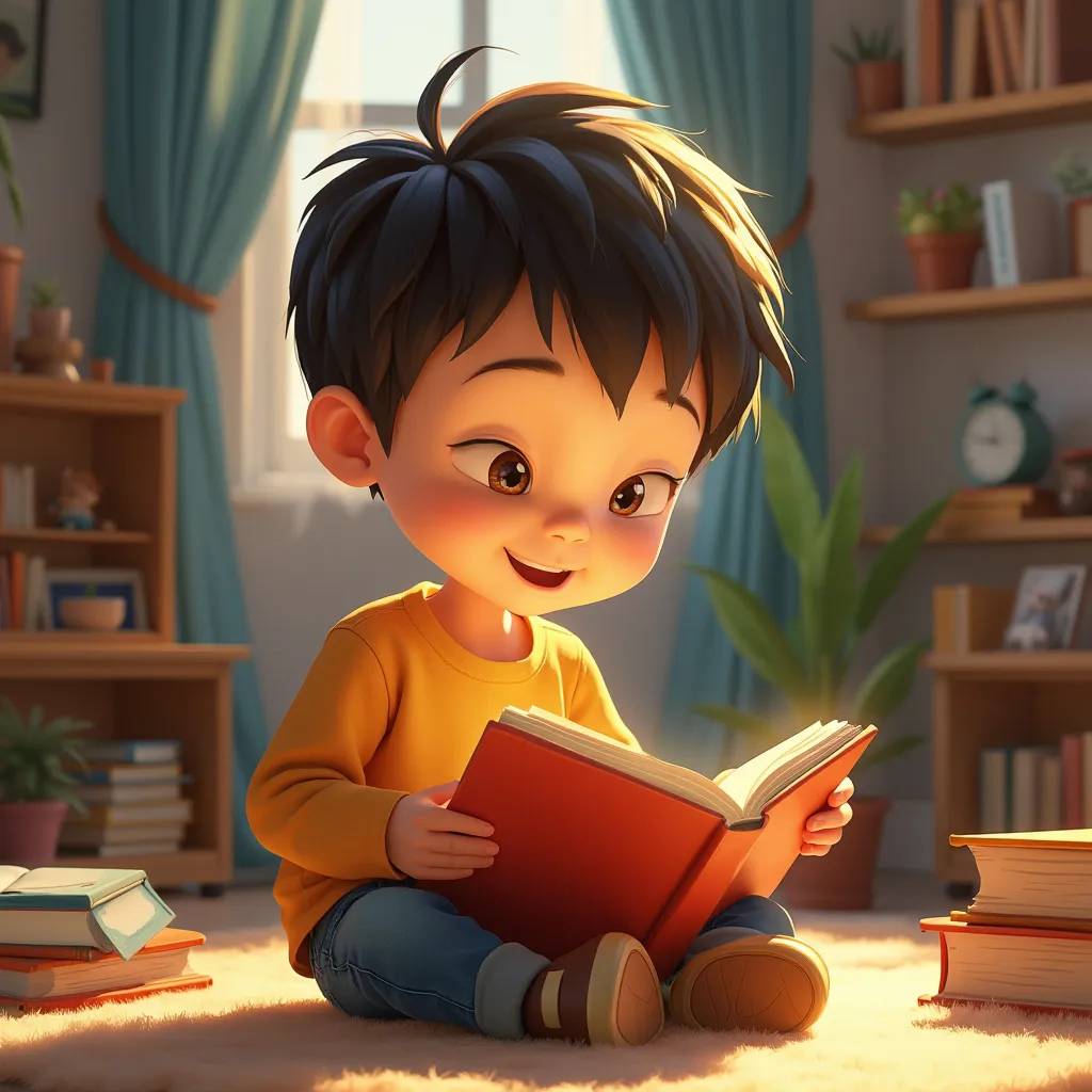 Child reading a personalized book